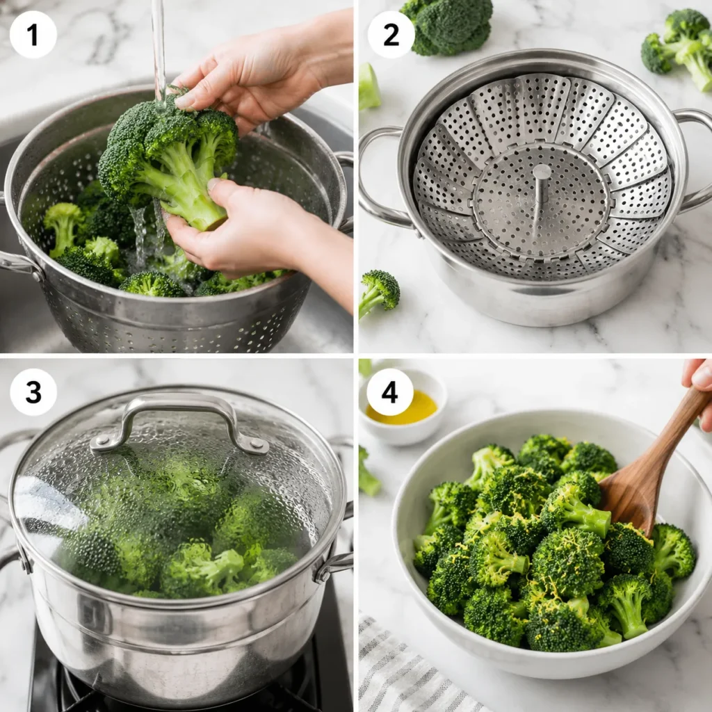 Tender Steamed Broccoli Recipe for Simple Healthy Sides 2 steps 3