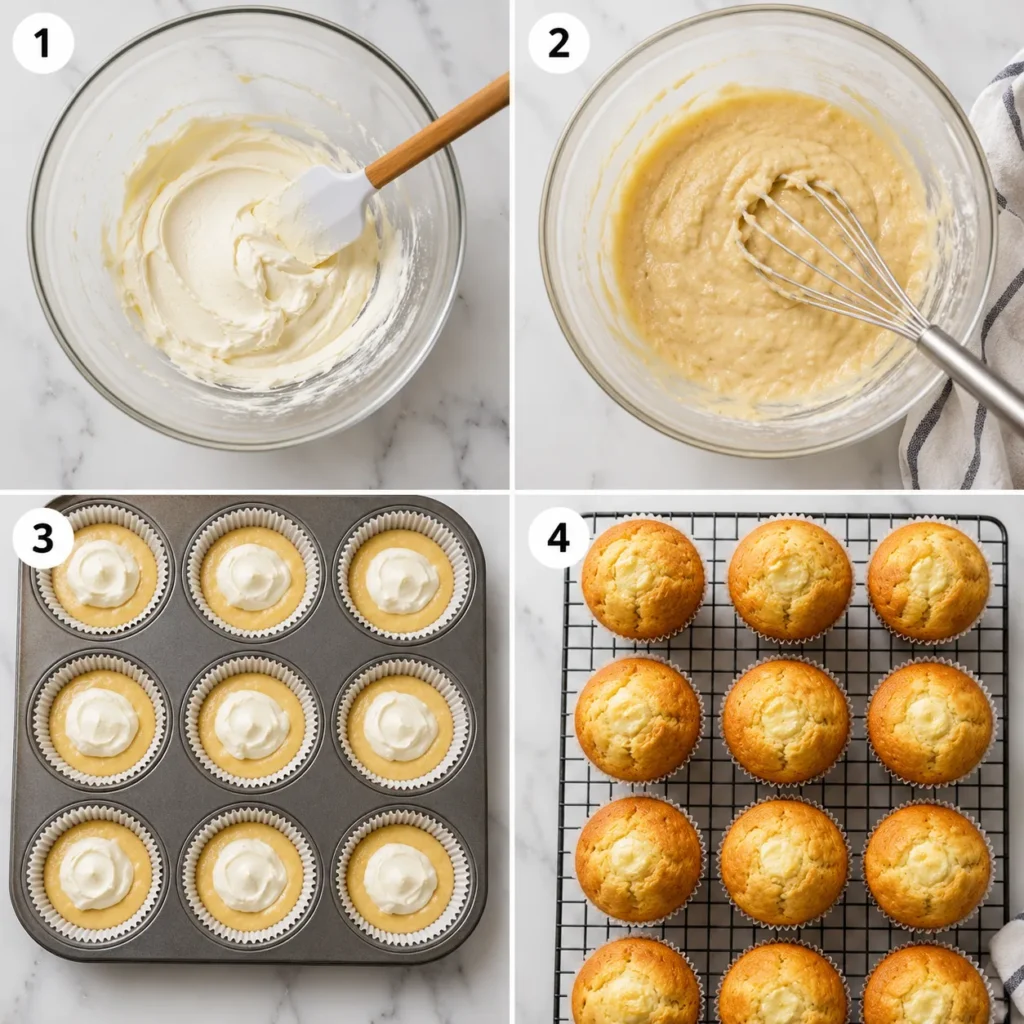 Soft Cream Cheese Muffin Recipe for Sweet Tender Baking 2 steps 4