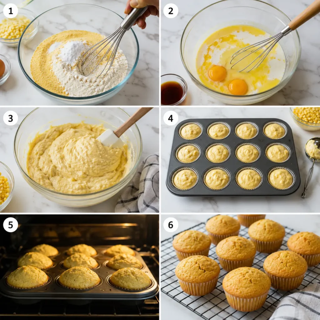 Soft Corn Muffin Recipe for Sweet Golden Baking 2 steps 61